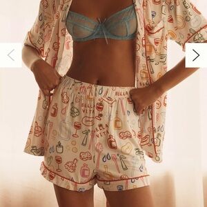 Anthropologie Jordan Nickson The Briar Piped Pajama Shorts